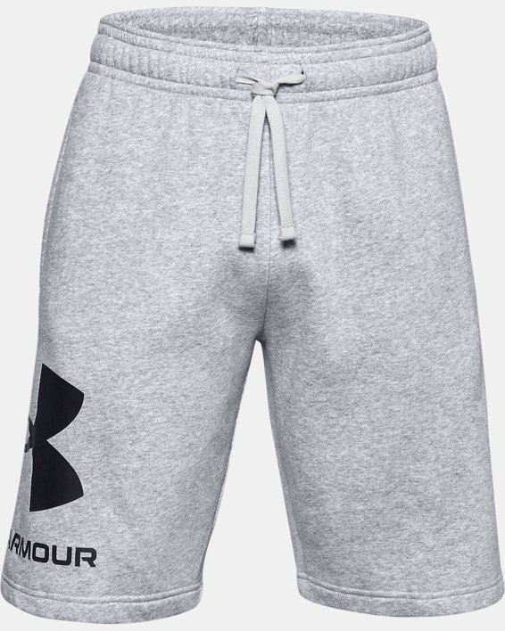 Men's UA Rival Fleece Big Logo Shorts, Gray, pdpMainDesktop image number 4